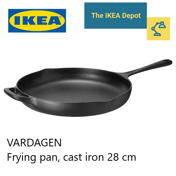 VARDAGEN Frying pan, cast iron, 32 cm - IKEA