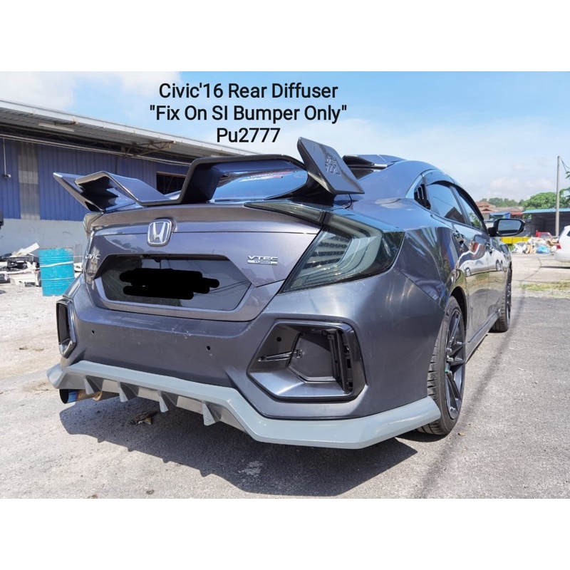 Honda Civic FC SI Rear Bumper Diffuser Lip Skirt 2016 2017 2018 2019 2020 2021 Bodykit Body Kit