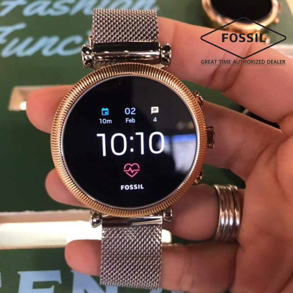 Fossil Smart Watch FTW6043 Gen 4 Smartwatch Sloan HR Stainless Steel Mesh Ladies Watch Shopee Malaysia