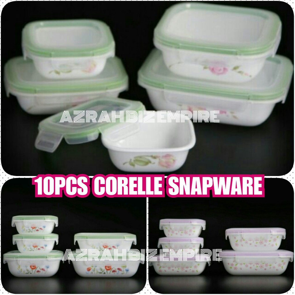 HOT 10PCS CORELLE SNAPWARE ORIGINAL STACKABLE FOOD STORAGE LUNCH BOX