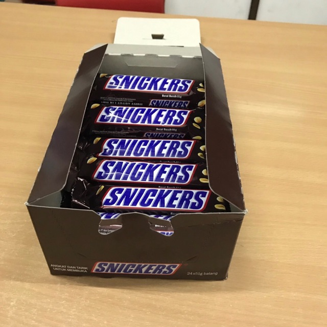 Chocolate Snickers 51gram.. 1 pax Contains 24pcs | Shopee Malaysia