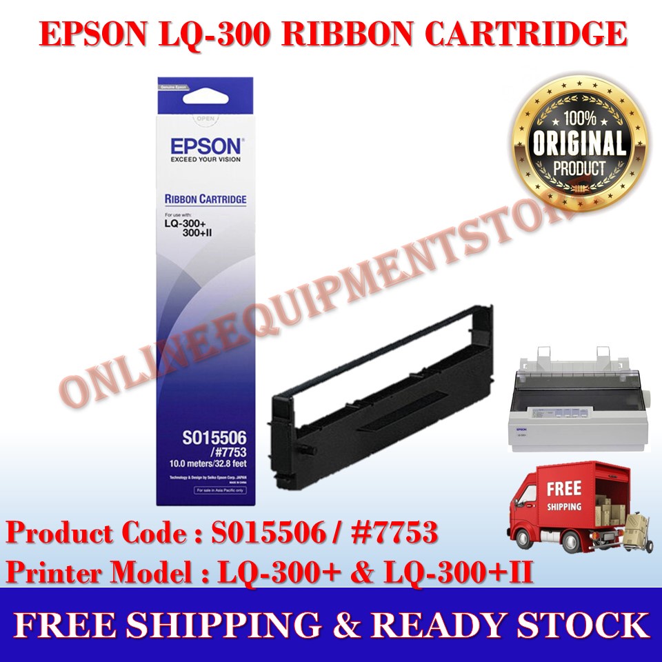 Epson LQ300 / 300+ II Ribbon Cartridge ORIGINAL / S015506 / #7753 / LQ ...