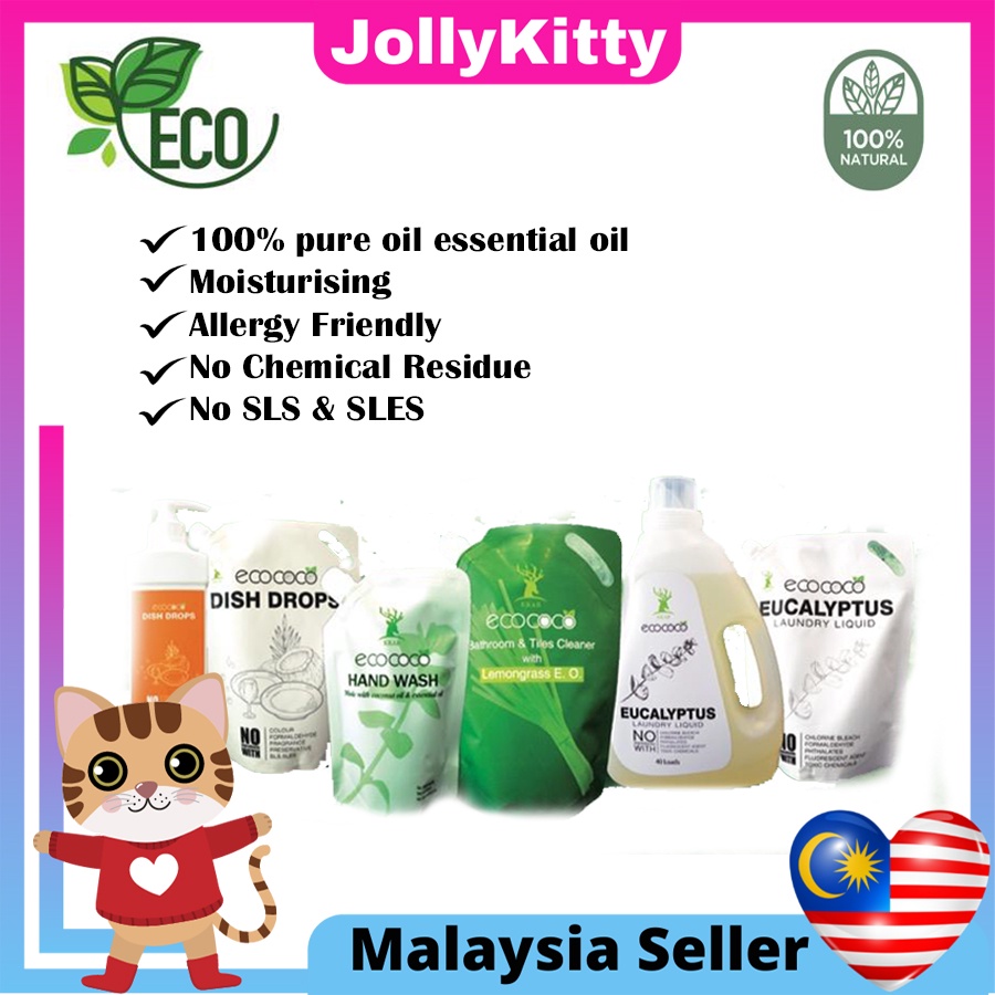 ECO COCO Eucalyptus Essential Oil Antibacterial Natural Hand Wash/ Pencuci Tangan (500ml) KKM Regist