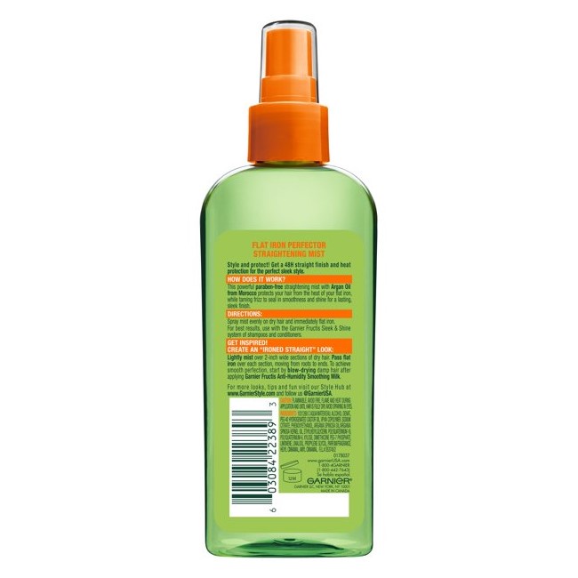 Garnier Fructis Style Flat Iron Perfector Straightening Mist 6 fl oz 177 ml heat protection for the perfect sleek Shopee Malaysia