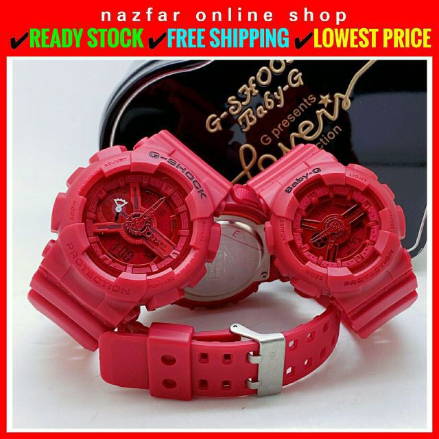 HOT COUPLE GSHOCK REDOUT GA110 BA110 BABY G SET JAM G SHOCK ANALOG WATCH MURAH Shopee Malaysia