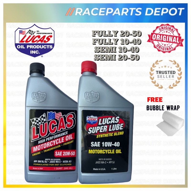 LUCAS Super Lube Synthetic Blend And Fully Synthetic Motor Oil | Shopee ...