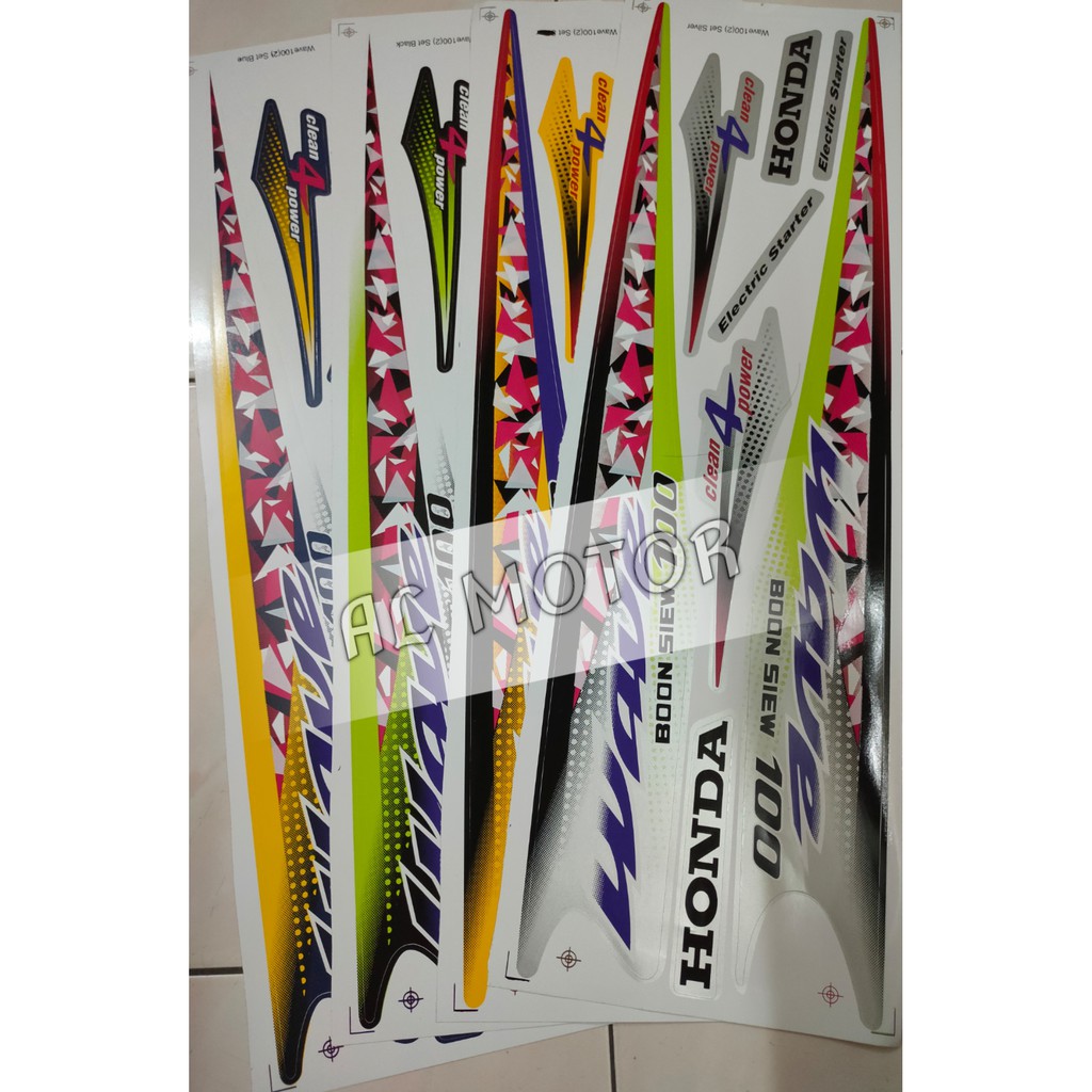 HONDA WAVE 100 ( 2 ) STRIPE BODY STICKER HONDA | Shopee Malaysia