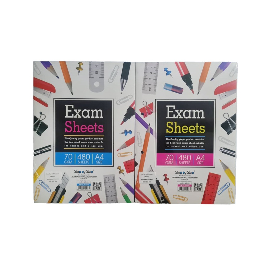 [KUAN YAN] SBS A4 FOOLSCAPE PAPER EXAM SHEET 70GSM 480 SHEETS ...