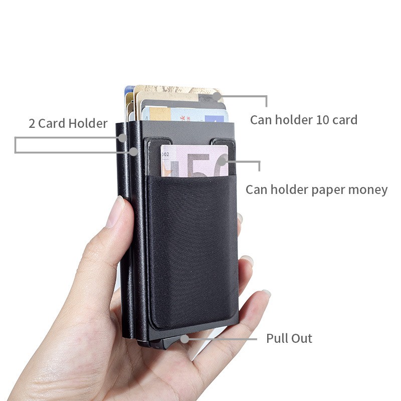 RFID PREMIUM METAL WALLET/DOMPET CARD HOLDER UNISEX CASUAL BUSINESS ...