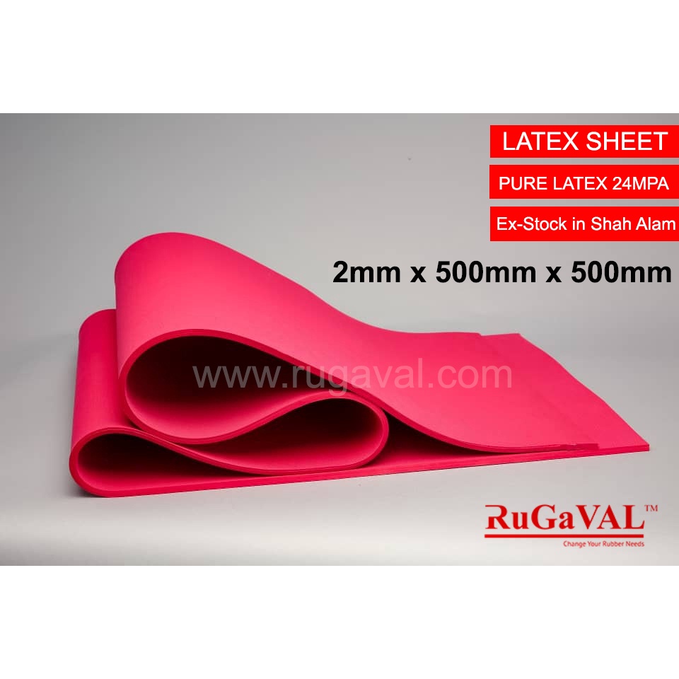 Latex Rubber Sheet 2mm thick x 500mm x 500mm, Liquid Sheet, Natural