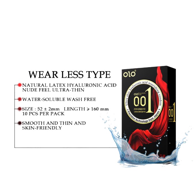 001 Ultra Thin Hyaluronic Acid Nourishing Delay Official Olo Condom Tahan Lama Sex For Men 0935