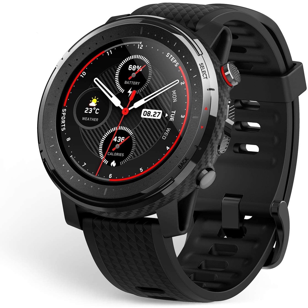 Amazfit Stratos 3 Sports Smartwatch Powered by FirstBeat 1.34 Full Round Display 80 Sports Modes Standalone Music