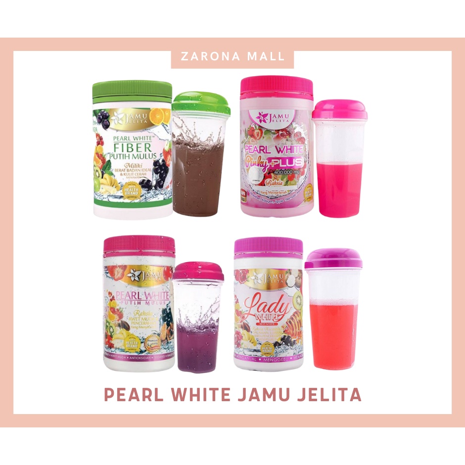 Poudre Pearl White Pinky Plus Jamu Jelita - Collagène, Astaxanthine Pour Femme - Boisson Bien-être