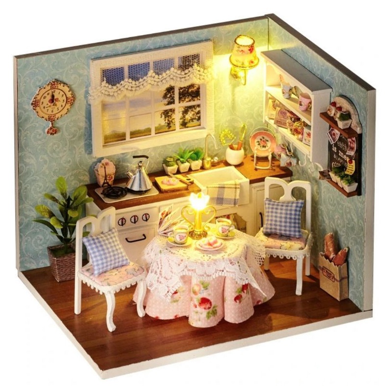 Happy Apartment Dollhouse Miniature With Furniture DIY 