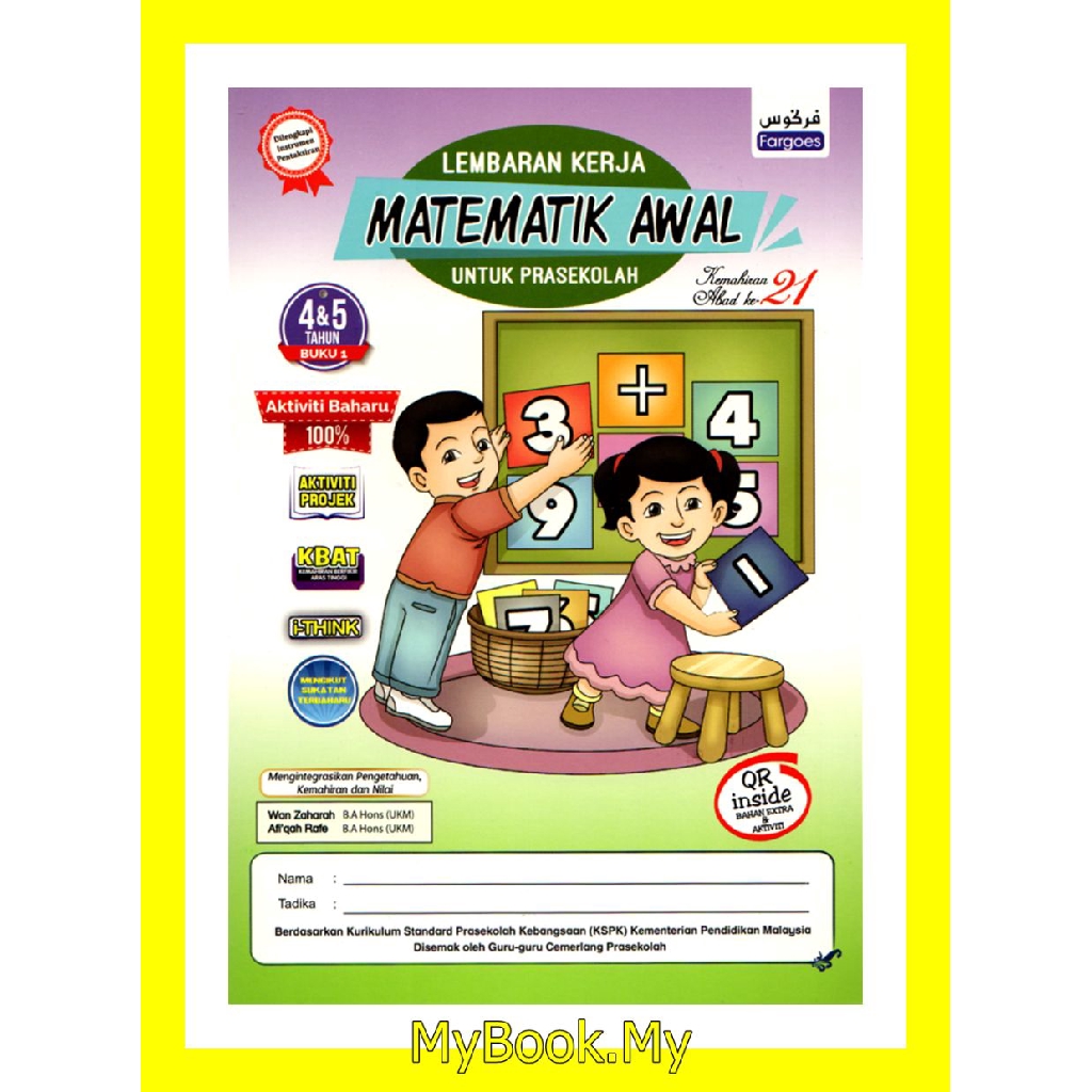 MyB Buku : Lembaran Kerja Untuk Prasekolah 4&5 Tahun - Matematik Awal ...