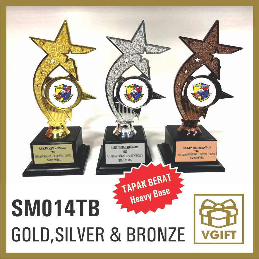 PLASTIC TROPHY SM 014TB + LABEL + LOGO ( HADIAH SUKAN DAN HADIAH ...