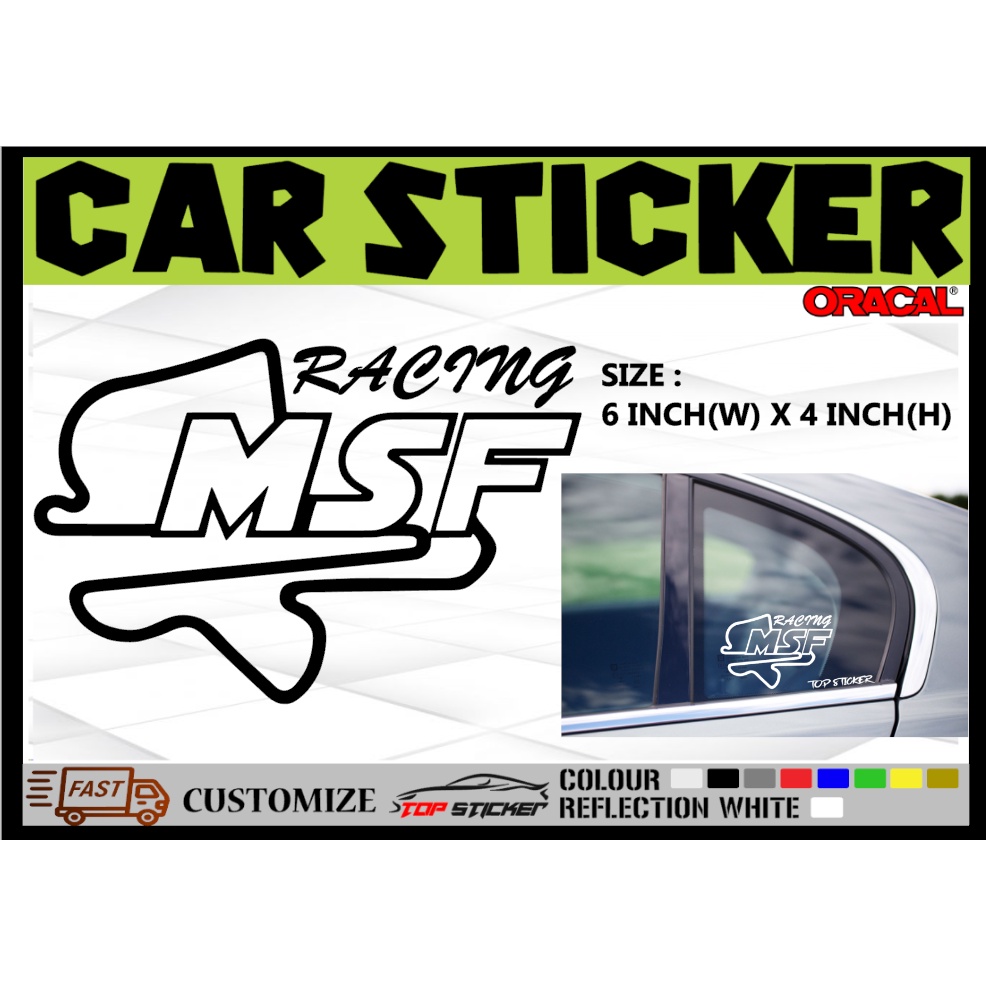 SEPANG MSF RACING CAR STICKER KERETA STICKERS CIRCUIT | Shopee Malaysia