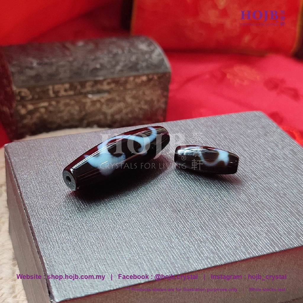 HOJB Tibetan Pure Pleasant Dzi 20-35mm 聚寶軒西藏至纯天珠