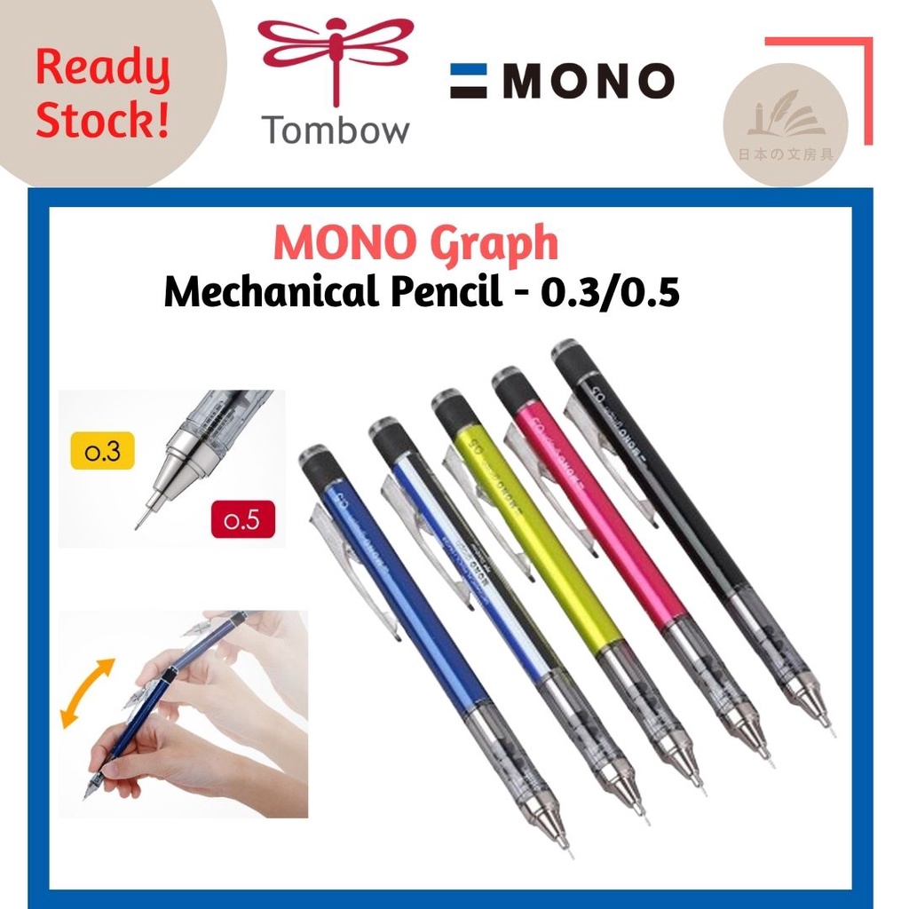 TOMBOW MONO GRAPH Mechanical Pencil - 0.3/0.5 mm - Shake Mechanism ...