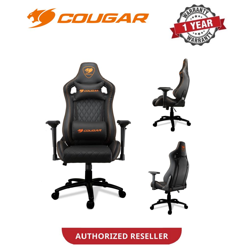 Cougar Armor S (Black) Luxury Gaming Chair with Breathable Premium PVC  Leather and Body-embracing High Back Design