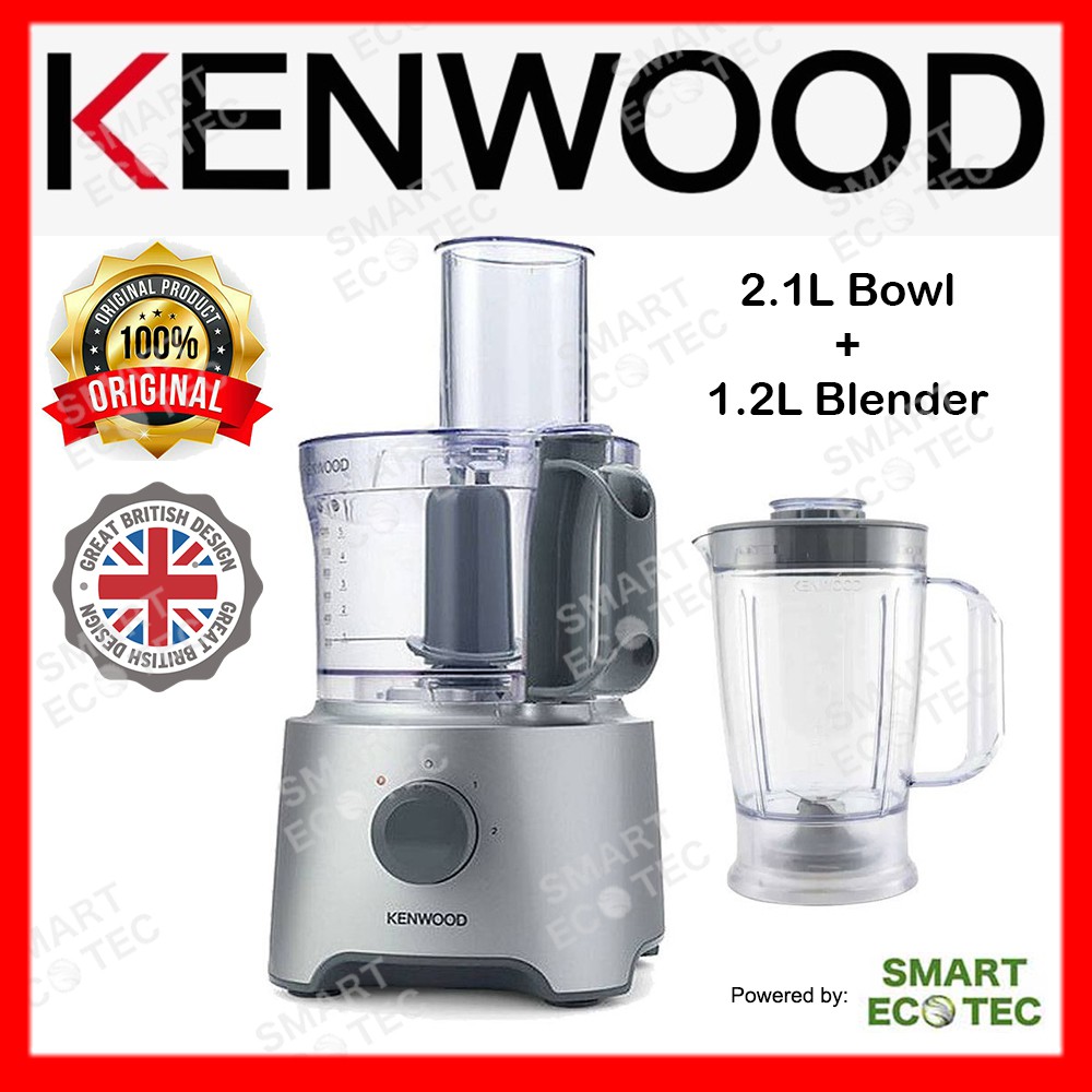 Kenwood MultiPro Compact Food Processor, 2.1 Liters, 800 Watt, Silver -  FDP301SI