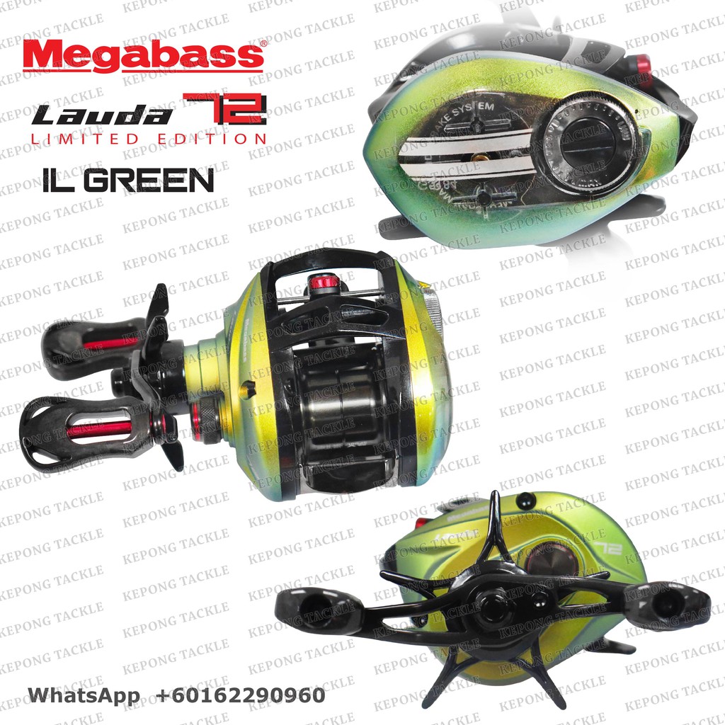 MEGABASS LAUDA 72 Left Right DRAGON / IL Green Limited RARE Reel