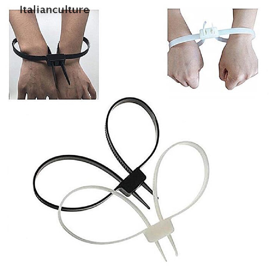 Italianculture 1Pc Plastic Police Handcuffs Double Flex Cuff Handcuffs