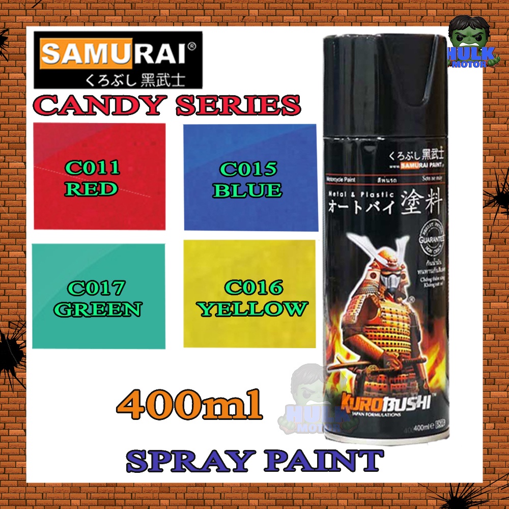 SAMURAI SPRAY GUN SPRAY PAINT CANDY SERIES CANDY BLUE / CANDY GREEN / CANDY YELLOW / CANDY RED