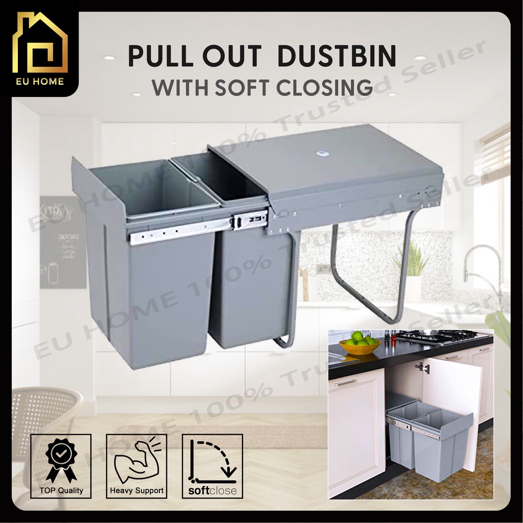 Kitchen Bin Pull Out Dustbin / Tong Sampah Moden 20 Litre / Kitchen