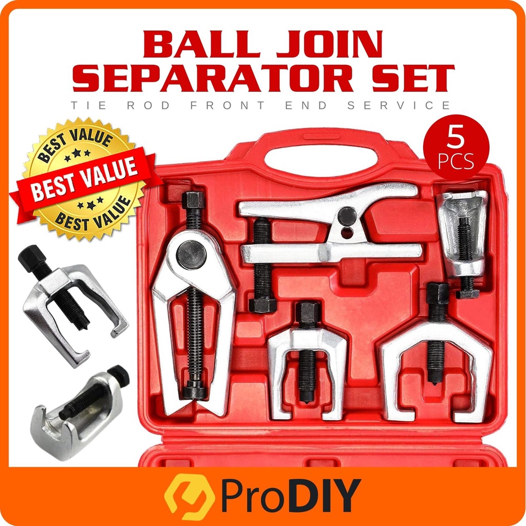 Limontek 5pcs Ball Joint Separator Pitman Arm Puller, Tie Rod End Tool For Ball Joint Press Kit, Front End Service Kit, Splitter Removal