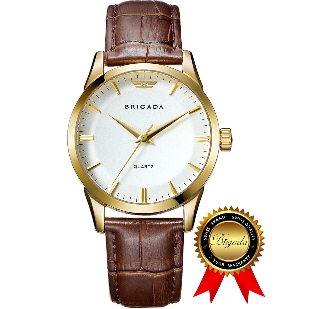 COD Ready stock BRIGADA Swiss Watches Classic Gold Business