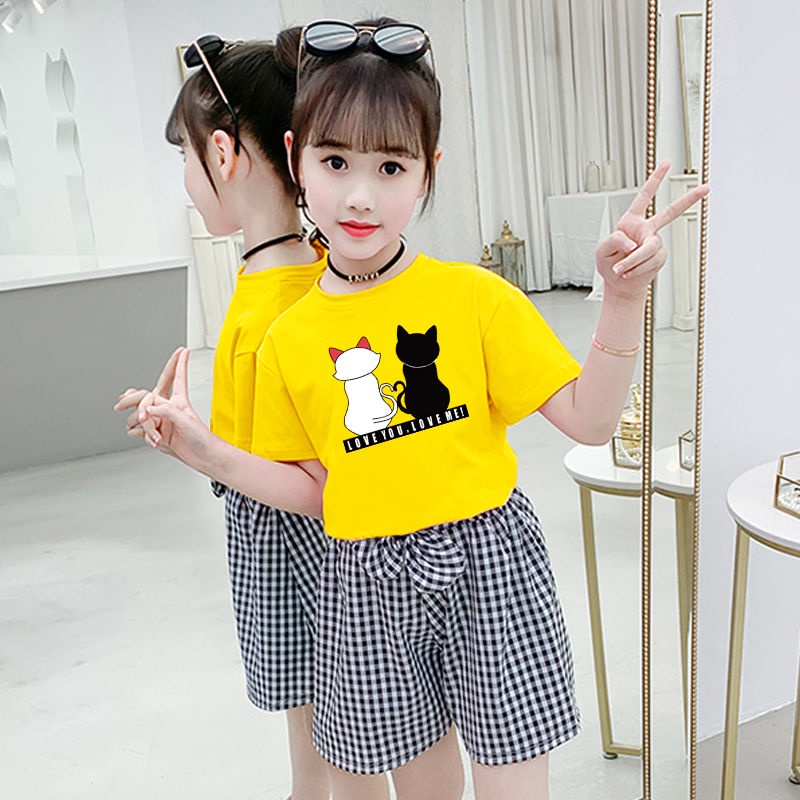 【In Stock】 Kids Baby Girl Clothing Summer suit 13yearold hakama two