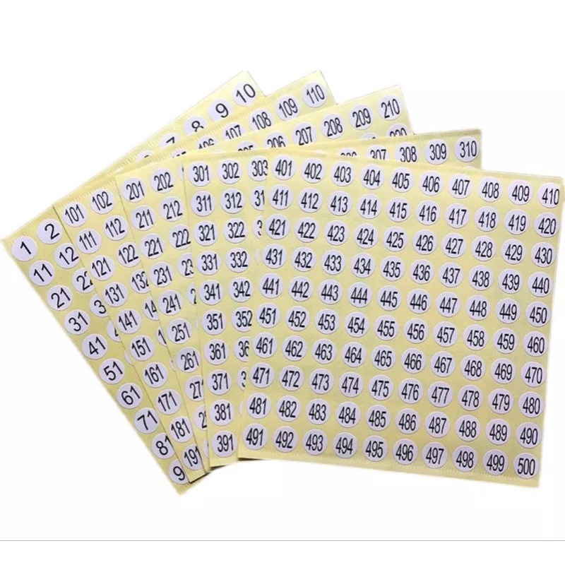 1-1000 MINI WHITE NUMBER LABEL STICKER SHEET | Shopee Malaysia