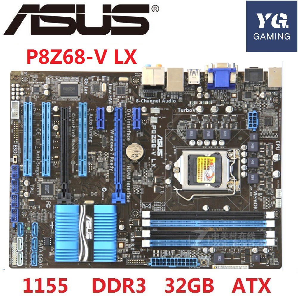 Asus P8Z68V LX Desktop Motherboard Z68 Socket LGA 1155 i3 i5 i7 DDR3