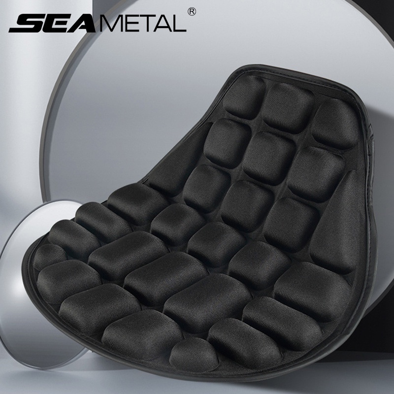 SEAMETAL Motorcycle Seat Cushion PU Leather Cushions Lycra Fabric Seats