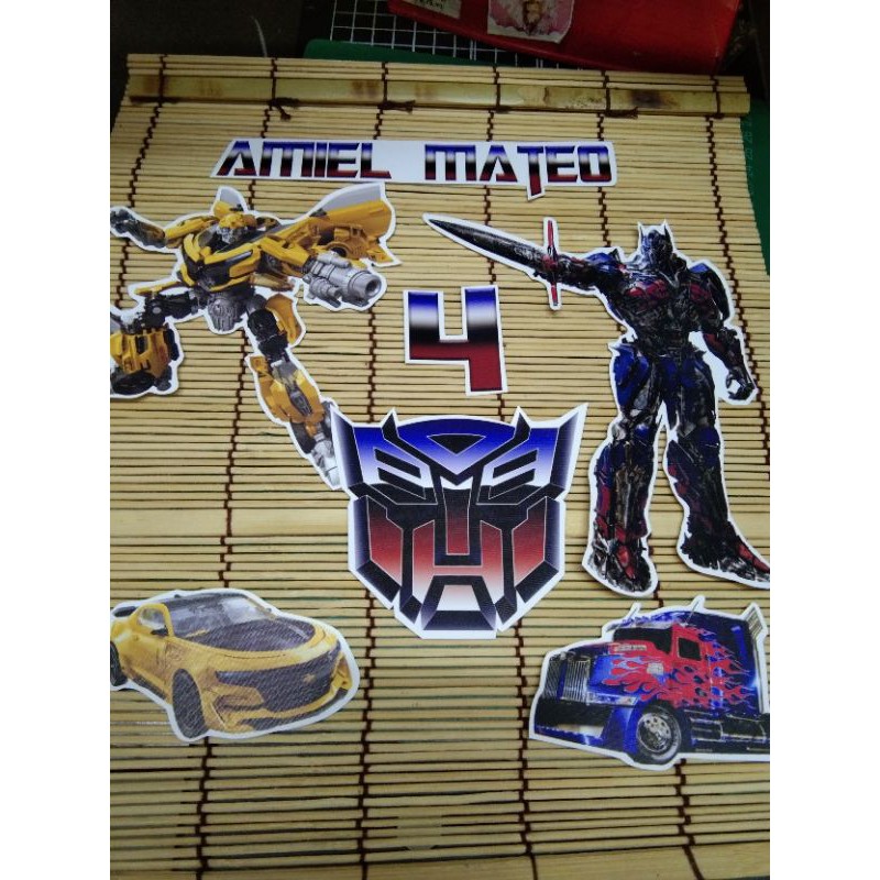 Transformer themed set cake topper (customized name) | Shopee Malaysia