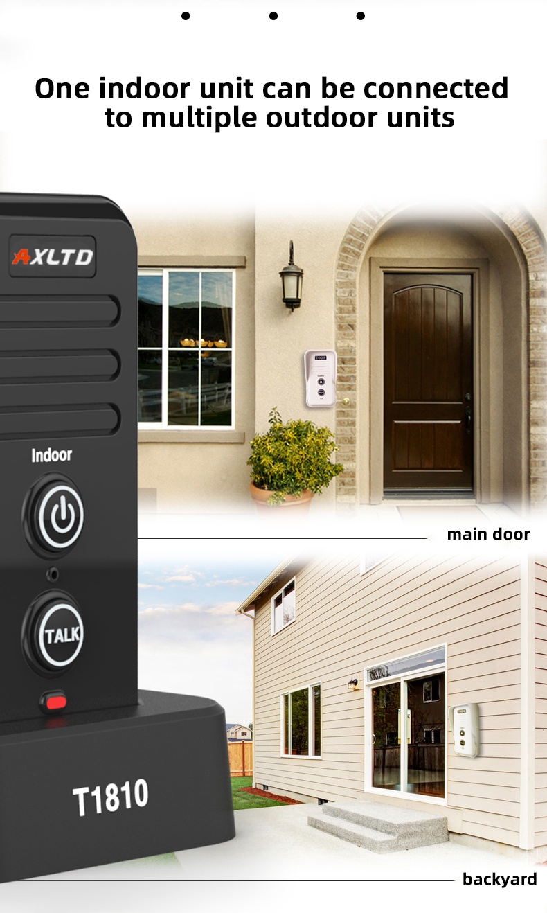 Wuloo Wireless Doorbell Intercom System – Rechargeable, Waterproof, 1/2 Mile Range – Model WL008