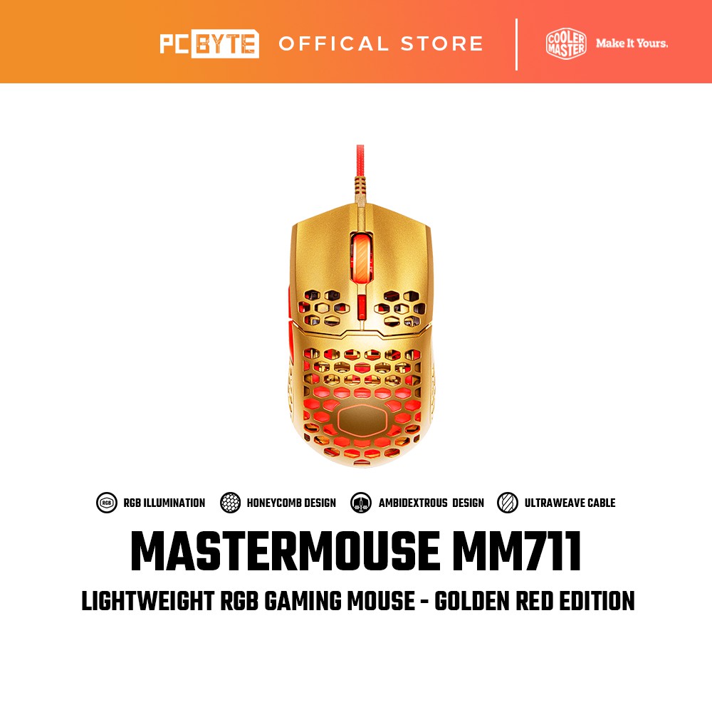 Cooler Master MM711 Lightweight Gaming Mouse Limited Edition - Golden ...