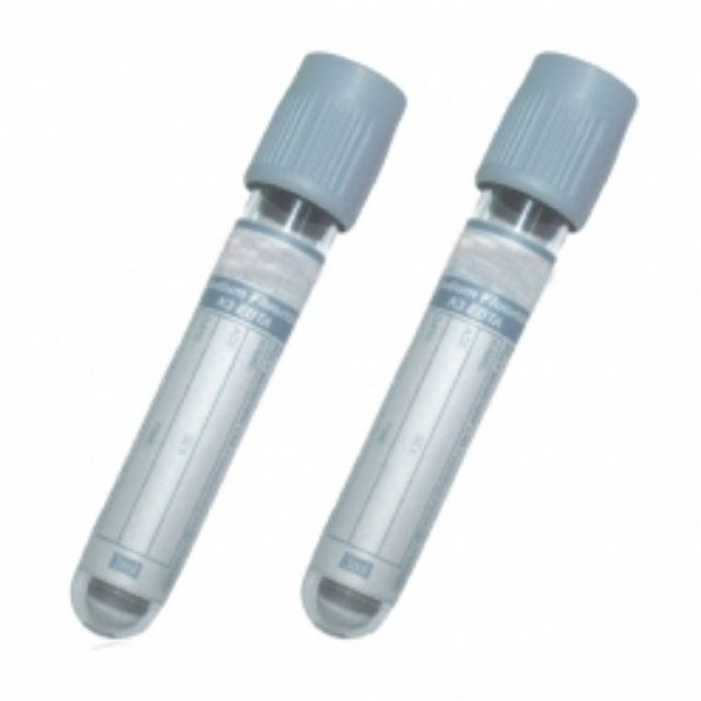 BD Vacutainer Plastic Fluoride / Oxalate Tube 2ml with Grey Hemogard ...