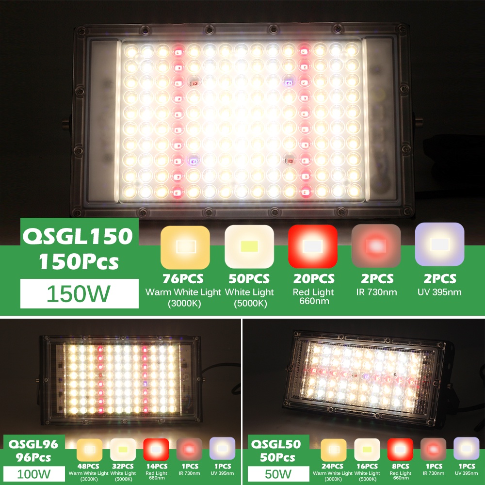 Full Spectrum LED Grow Light 50W 100W 150W Plant Growing Lamp + EU Plug ...