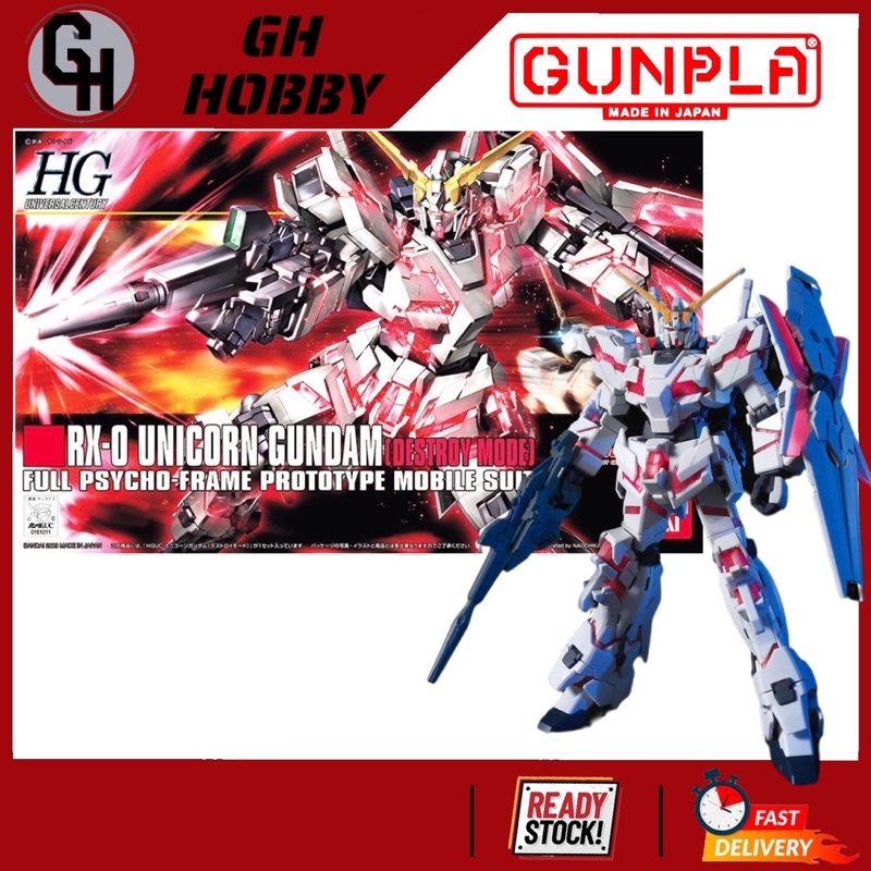 Bandai Gundam Modellbausatz 1/144 HGUC Unicorn - Gunpla Roboter Zum Zusammenbauen