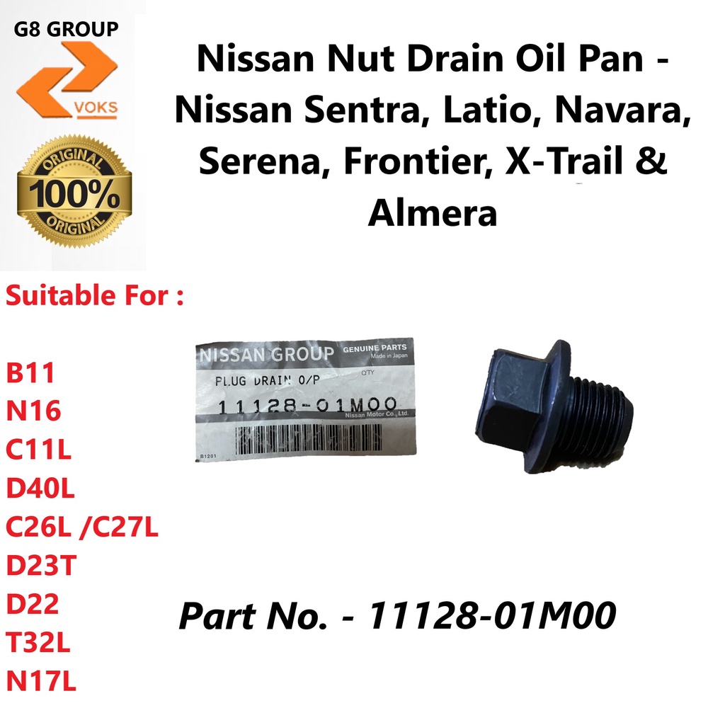Nissan Nut Drain Oil Pan Nissan Sentra, Latio, Navara, Serena