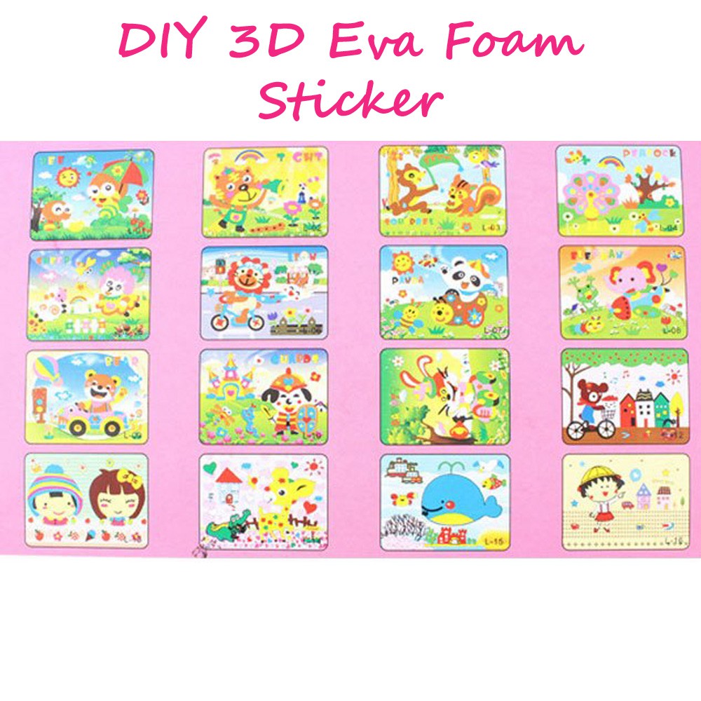 DIY 3D Eva foam Sticker Kids Art and Craft for Early Learning (Small ...