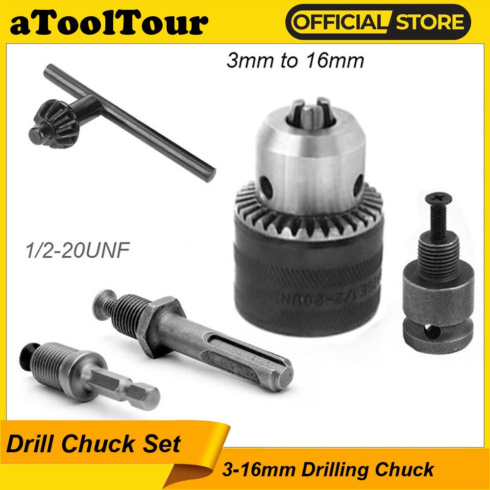 Drill Chuck Thread Quick Change 316mm Converter 1/2"20UNF Wrench Adapter SDS 1/4" Hex Impact