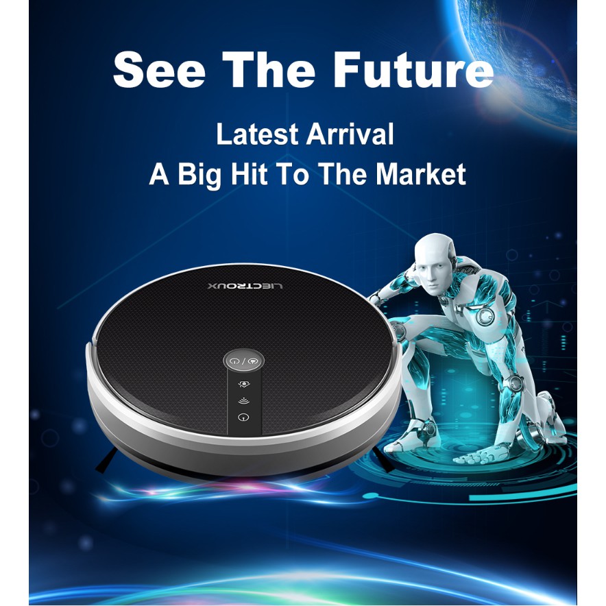 LIECTROUX C30B Robotic Vacuum Cleaner 2D Map Navigation, 3000Pa Suction