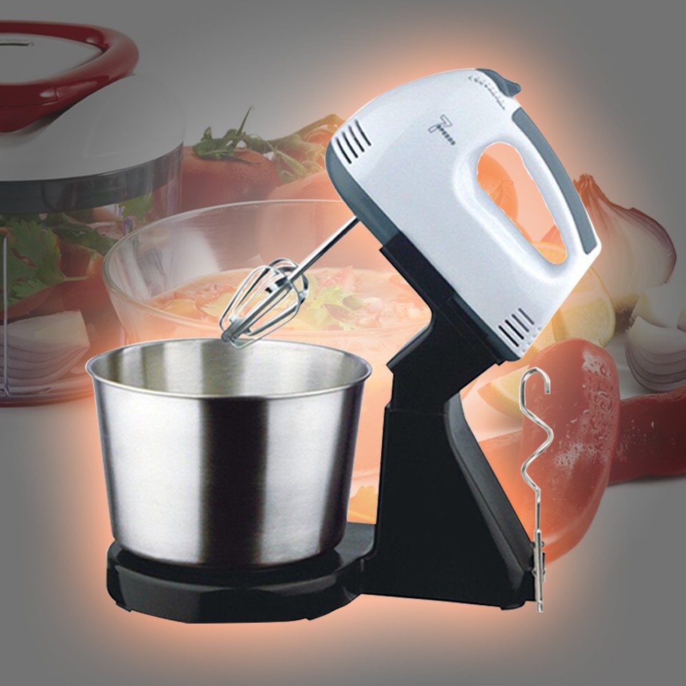 Stainless steel 180W liner mixer bucket egg beater cup 7 speed Hand