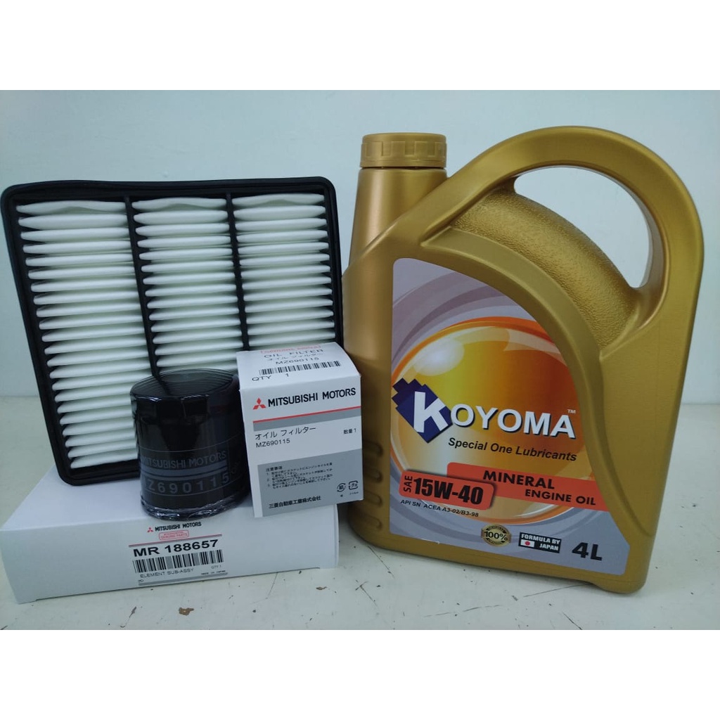 MITSUBISHI AIRTREK CU AIR FILTER + OIL FILTER + KOYOMA 15W40 MINERAL ...