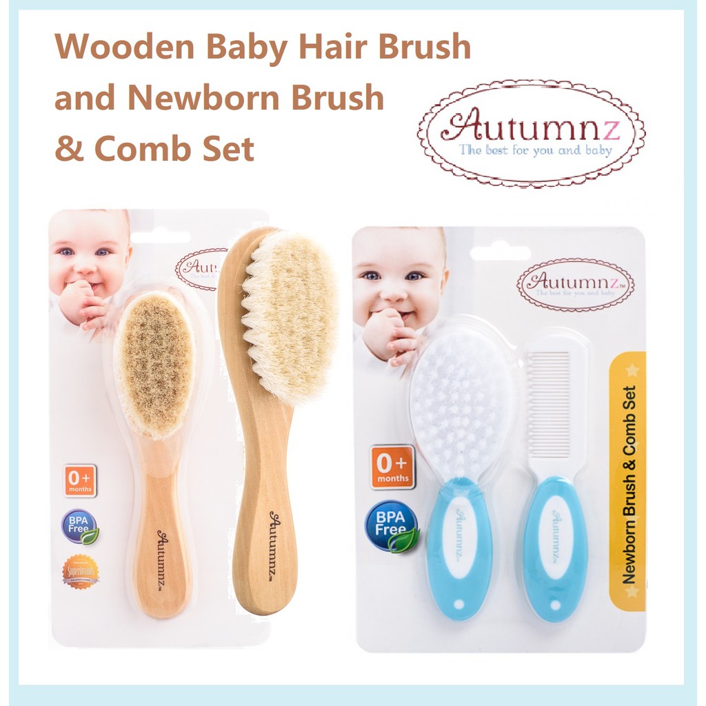 Autumnz Wooden Baby Hair Brush Shopee Malaysia