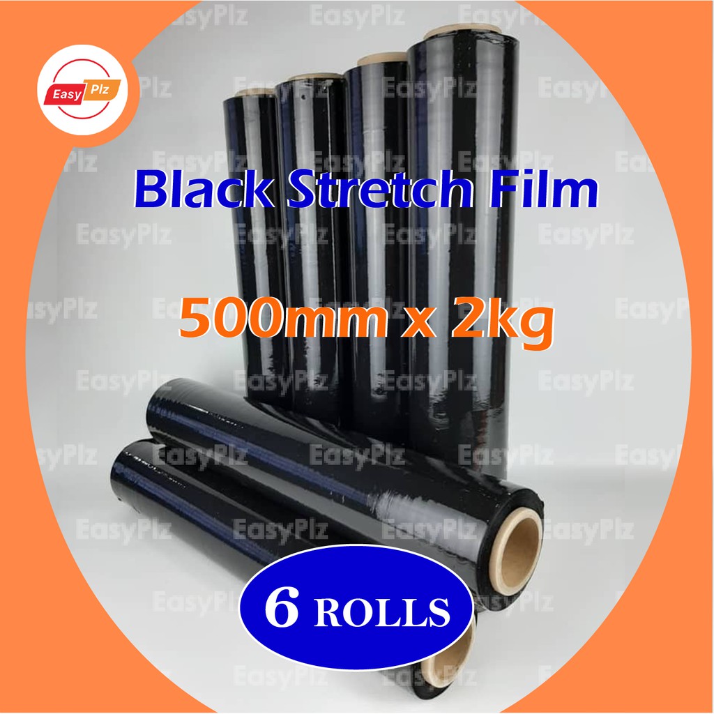 BLACK STRETCH FILM 500mm x 2kg x 23um 1 CARTON (BLACK HIGH QUALITY