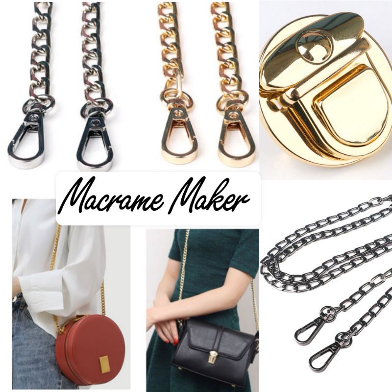 DIY bag chain Bag Lock Adjust Metal Sling Bag Strap Purse Chain